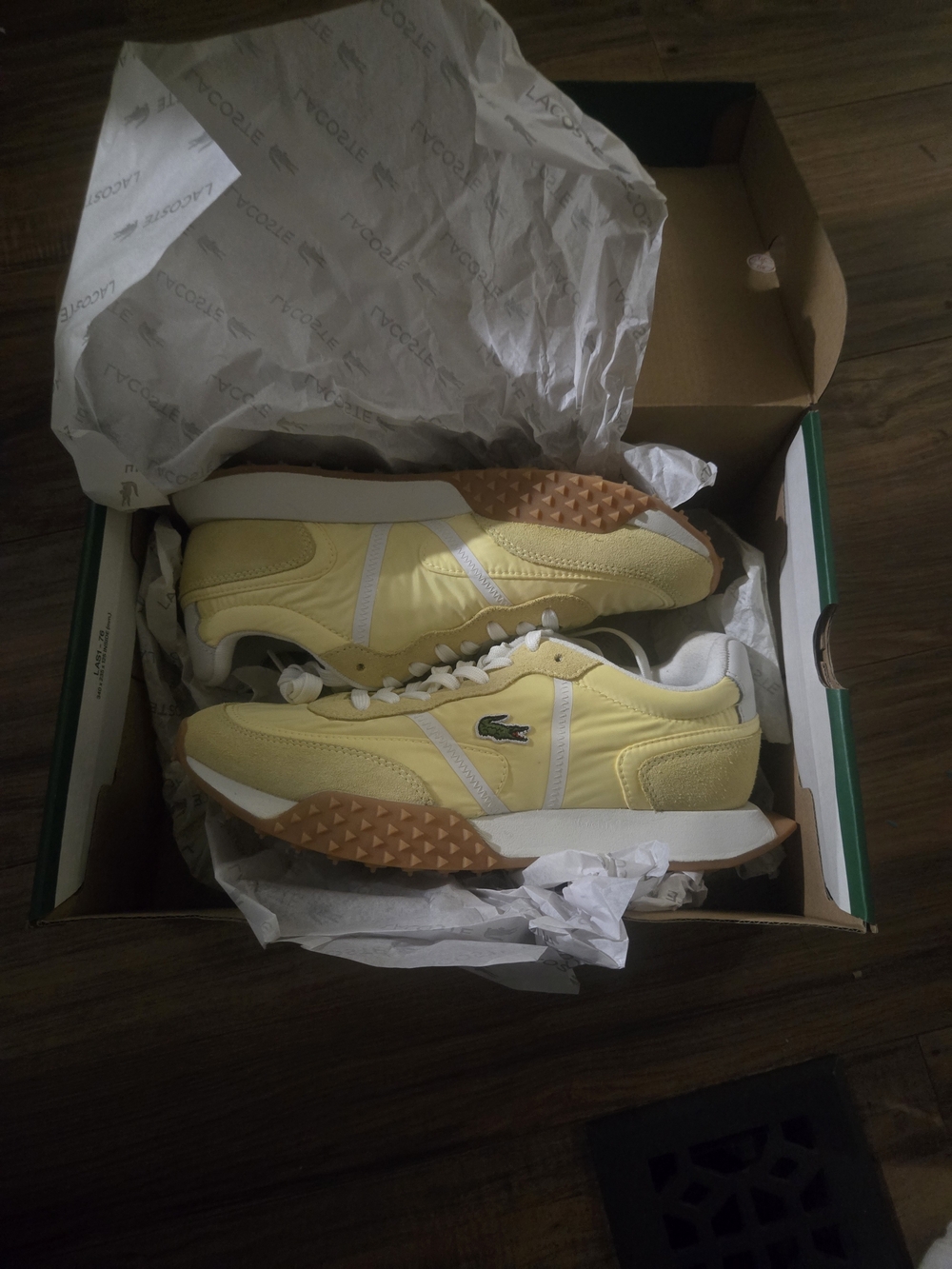 Lacoste Yellow & White Retro Runner Sneakers